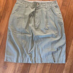 Sage Green Pencil Skirt Casual Knee-length